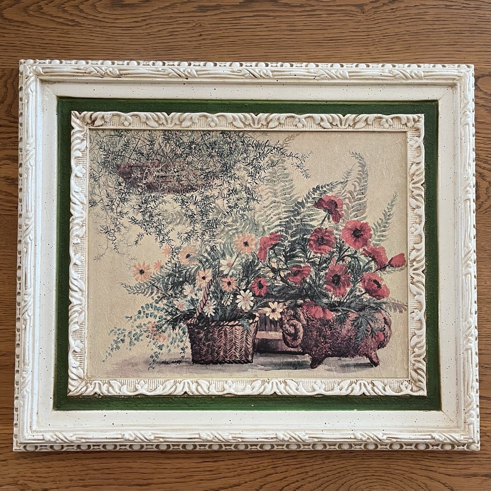 Home Interiors Floral Framed Art Vintage Wall Decor